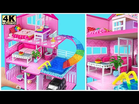 DIY Miniature Cardboard House #286 ❤️ Build Hamster Dream House Three Floor with Pool, Slide, Garage