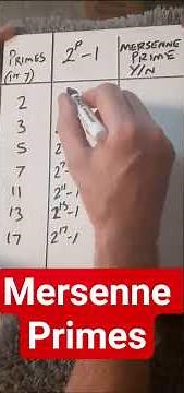 Mersenne Primes #maths #mathstricks #primenumbers #mathematics #math #numbertheory #primes #calculus