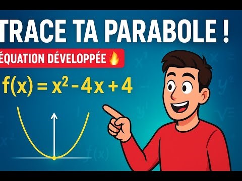 TRACE TA PARABOLE FACILEMENT ! (f(x) = x² - 4x + 4)🔥 Méthode simple et étape par étape !