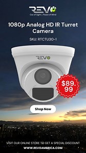 ✅1080p Analog HD IR Turret Camera 👉Key Features: ✅1080p Sensor ✅IP 66 ✅Auto IR Cut Filter Removal (ICR) ✅30 IR LEDs – Up to 100’ Night Vision 📌Shop Now: https://bit.ly/3RIuDLE . . . #revo #revoamerica #securitycamera #surveilanceamera #cctvcamera #CCTVSecurity #turret #analog #analogcamera #turretcamera #topquality | REVO America