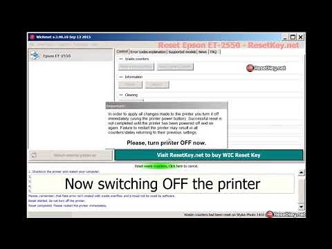 Reset Epson ET-2550 printer - Waste Ink Counter - by WIC Reset Utility