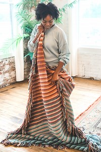 Amber Afghan, free beginner Tunisian crochet blanket pattern