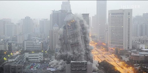 China demolished a 27-story 'ghost building' in seconds