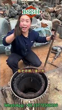 💥 Dismantling a Large 55KW Motor for Over 30kg Copper | Watch the Full Copper Recycling Process! 🔥