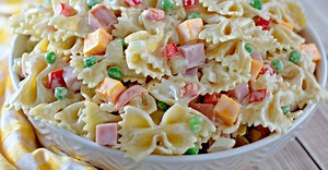 Creamy Bow Tie Pasta Salad - with a Delicious Homemade Dressing - Crowd Favorite.