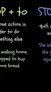 STOP with TO or ING | GERUNDS and INFINITIVES | Short English grammar lesson