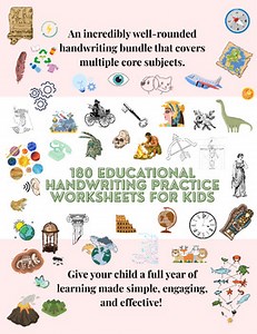 Full Year of Handwriting Practice with Fun Learning Facts, Educational Workbook
