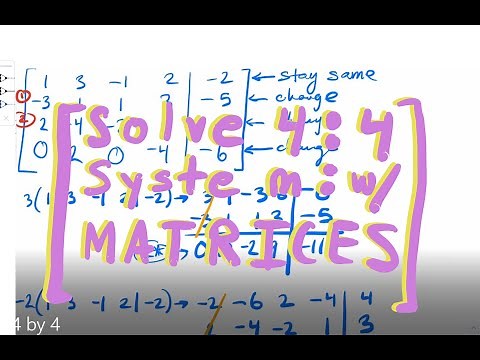 Solve a 4 by 4 system of equations using matrices