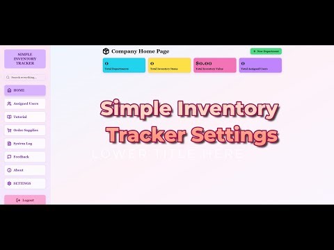 Simple Inventory Settings #SIT #SimpleInventory #InventoryTracker