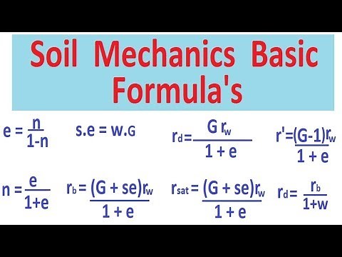 Soil Mechanics Basic Formula's