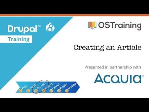 Drupal 8 Beginner, Lesson 17: Creating an Article