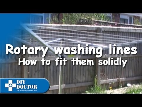 How to put a rotary washing line into the ground properly