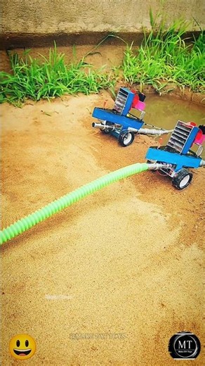 Mini DYI tractor and Ganretor for water pumps//. we since project#scienceproject ##roadconstruction