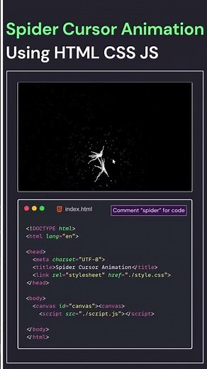 Spider Cursor Effect using HTML CSS JS 🕷️