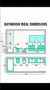 Bathroom Ideal Dimensions | Basic Knowledge for Civil Engineering | #Shorts #Building