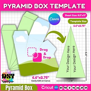 Pyramid Box Template Svg,pyramid Favor Box, Gift Box Template, Party Favor Box,pyramid Gift Box Template, Party Favor Template, Canva Mockup - Etsy