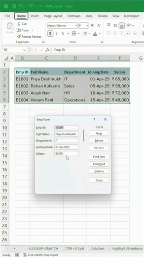 Ms Excel Smart Data Management #exceltips #exceldatamanagement #exceltips #exceldataentrywork