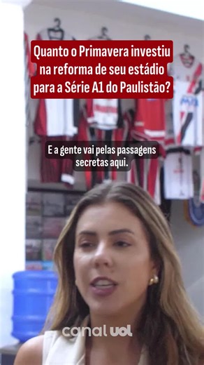 UOL Esporte on Instagram: "Estreante na série A do Paulistão em 2026, o Primavera Paulista (@ecprimaveraoficial) mostrou detalhes do seu estádio para a, incluindo o investimento na estrutura que receberá os jogos do time no campeonato regional. Confira a íntegra da visita no UOL Esporte, com detalhes da ascensão da equipe após a transição para o modelo de gestão em SAF. 🎥 @yarafantoni #UOL #PrimaveraPaulista #Paulistão #Futebol #TikTokEsportes"