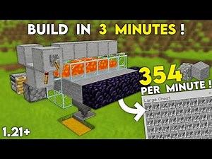 BEST AUTOMATIC STONE GENERATOR TUTORIAL in Minecraft Bedrock 1.21