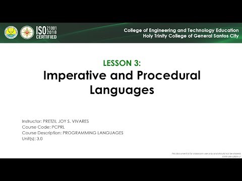 PCPRL_L3_Imperative and Procedural Languages