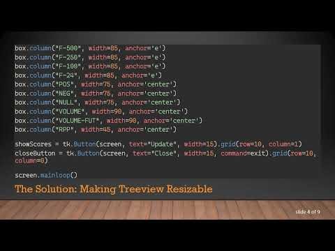 How to Make Your Tkinter Treeview Resize to Fit the Screen