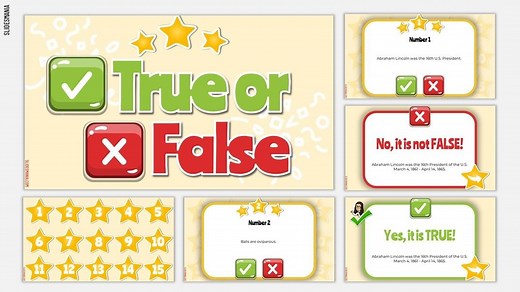 True or False, interactive slides template. - SlidesMania