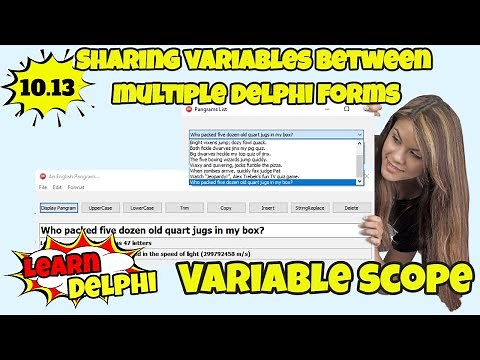 Delphi Programming Tutorial | Module 10.13 | Sharing Variables Between Multiple Forms in Delphi