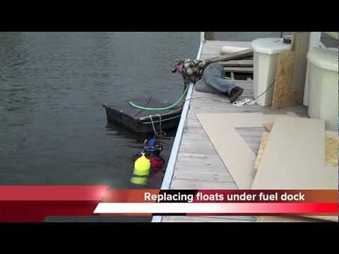 PIkes Bay Marina Replacing Fuel Dock Floats