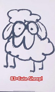 Draw a sheep easily using the number 83