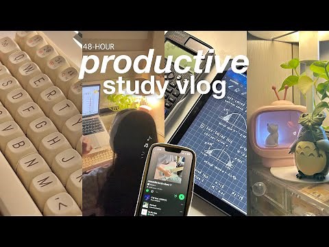 48-HOUR productive study vlog | daily routine of a student, school life balance 🌱