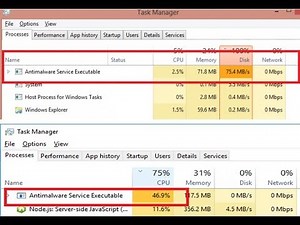 حل مشكلة antimalware service executble في ويندوز 10