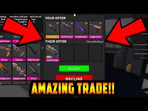 TRADING FOR THE CHROMA SWIRLY GUN!! [RAREST GODLY] (ROBLOX MM2)