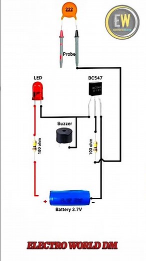 🔧 Simple Continuity Tester Using BC547 Transistor | DIY Electronics Project | ELECTRO WORLD DM