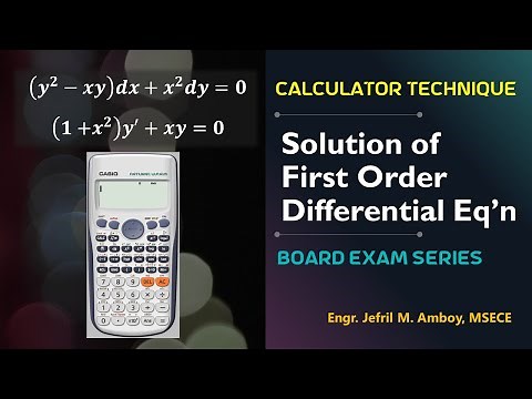 Solution of First Order Differential Equations | Calculator Technique