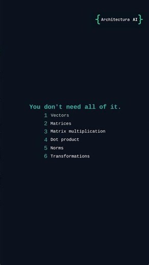 You Don't Need All of Linear Algebra for AI #ai #coding #deeplearning #education #machinelearning
