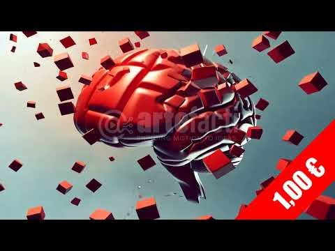 Exploding Brain Cubes Concept | HD Neurology Stock Footage