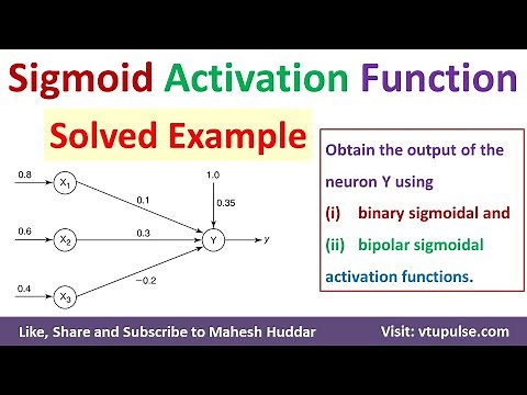 3. Sigmoid Activation Function Solved Example | Soft Computing | Machine Learning ANN Mahesh Huddar