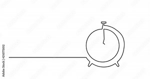 continuous line drawing of alarm clock