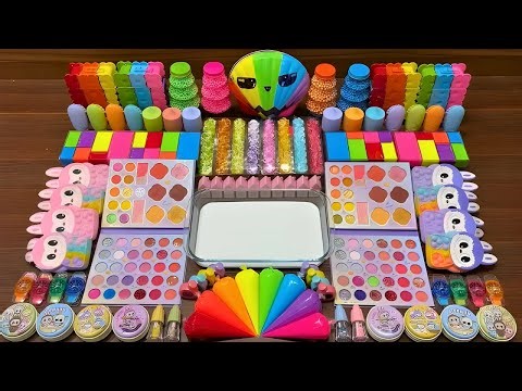 Slime Mixing Random Things Into Glossy Slime – Makeup, Clay, Beads #159