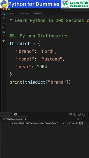 Python for Dummies: 8- Python Dictionary Type #python #pythontutorial #pythonprogramming