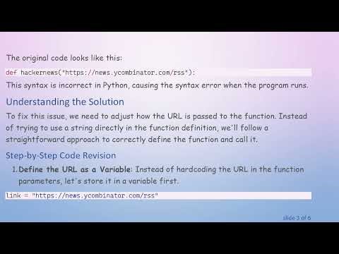 Fixing the SyntaxError in Your Python Feed Scraping Program