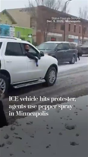 ICE vehicle hits protester, agents use pepper spray in Minneapolis