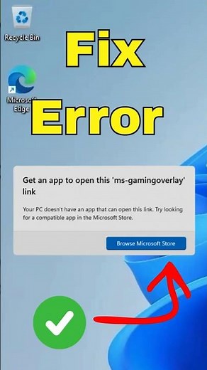 ms-gaming-overlay Error? Quick Fix! #shorts
