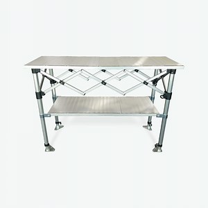 Portable Bar Table With Shelf | Small 1.5m Folding Metal Bar Table