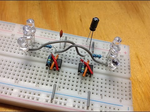 POLICE LIGHT LED CIRCUIT ON BREADBOARD