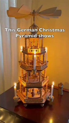 Traditional German Christmas Pyramid in Action 🕯️