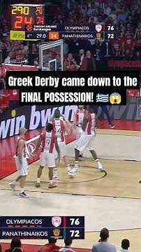 Greek Derby came down to the FINAL POSSESSION | Olympiacos - Panathinakos | Final minutes