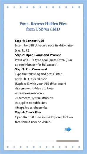 Recover Hidden Files from USB Using Command Prompt (Step-by-Step)#usb #cmd #filerecovery