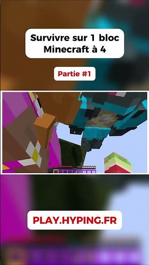 Surviving with 4 people on a single block in Minecraft! (Part 1)