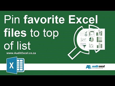 Pin Excel files to top of the Recent list (quick file opening)